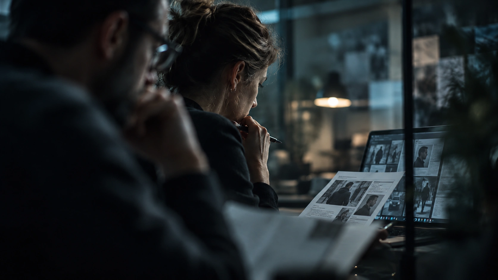 Adults working together with focused attention